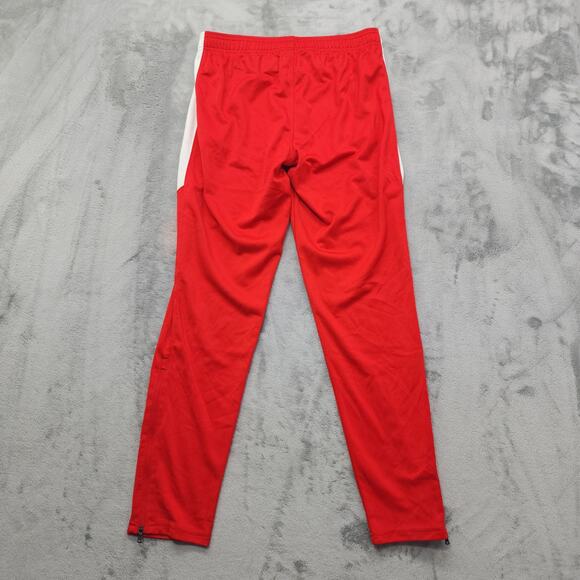 NEW Under Armour Pants Womens S Red White UA Knit Warm Up Team Zip Ankle Gym - Picture 3 of 16